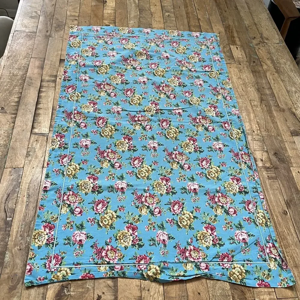 Vintage Blue Floral Duvet Cover 2 Ruffle Pillows 1 Long Pillow Cottage Core